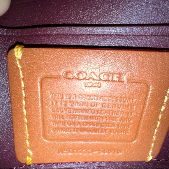 Coach 1941 Glovetanned Leather Clutch Heather Gray 65244 & Chain Crossbody Strap - Picture 11 of 11